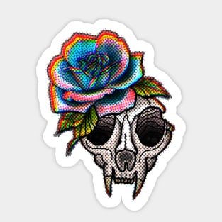 Catskull rose Sticker